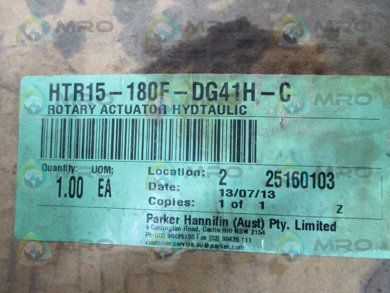 PARKER HTR15-180F-DG41H-C HYDRAULIC ROTARY ACTUATOR  NSMP