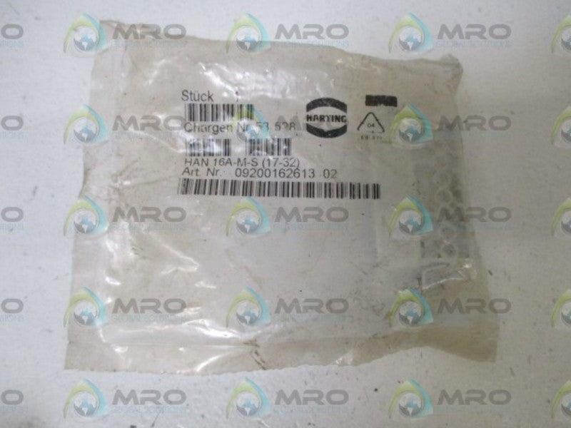 HARTING  09200162613 INSERT CONNECTOR * NEW IN FACTORY BAG *