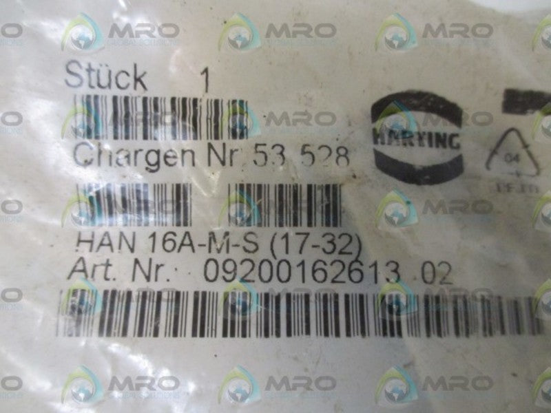HARTING  09200162613 INSERT CONNECTOR * NEW IN FACTORY BAG *