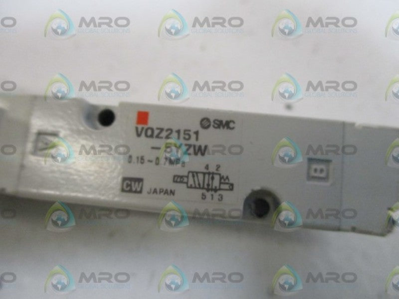 SMC VQZ2151-5YZW SOLENOID VALVE *USED*