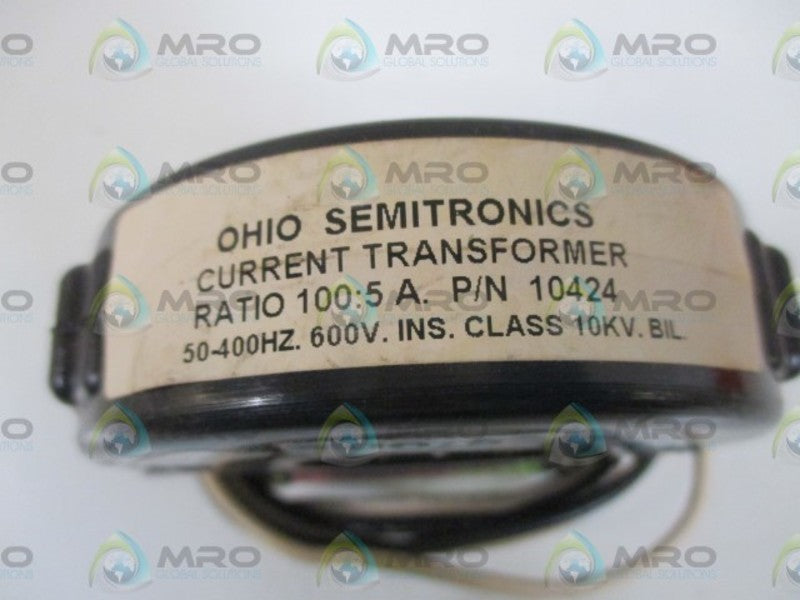 OHIO SEMITRONICS 10424 CURRENT TRANSFORMER RAITO:100:5A * NEW NO BOX *