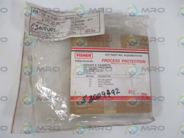 FISHER RGASKETX192 GASKET KIT * NEW IN ORIGINAL PACKAGE *