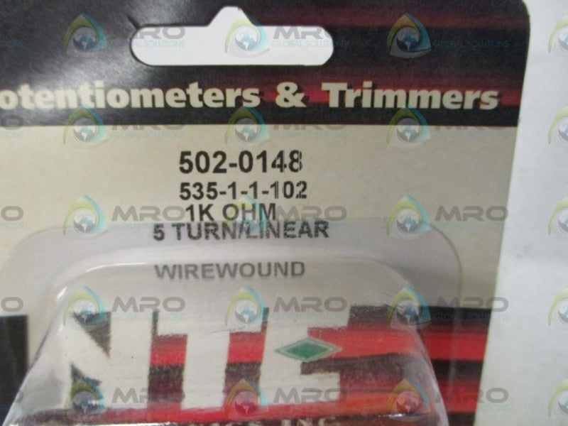 NTE 502-0148 POTERMTIOMETER & TRIMMER * ORIGINAL PACKAGE *