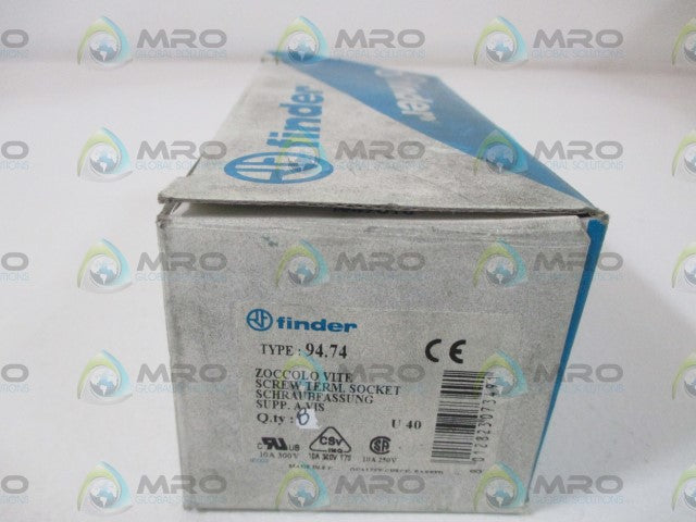 LOT OF 8 FINDER TYPE 94.74 SCREW TERM. SOCKET *NEW IN BOX*