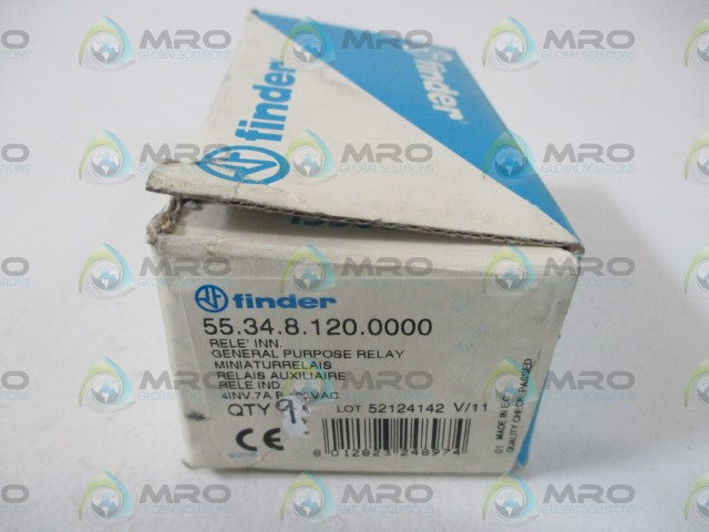 LOT OF 9 FINDER 55.34.8.120.0000 GENERAL PURPOSE RELAY *NEW IN BOX*
