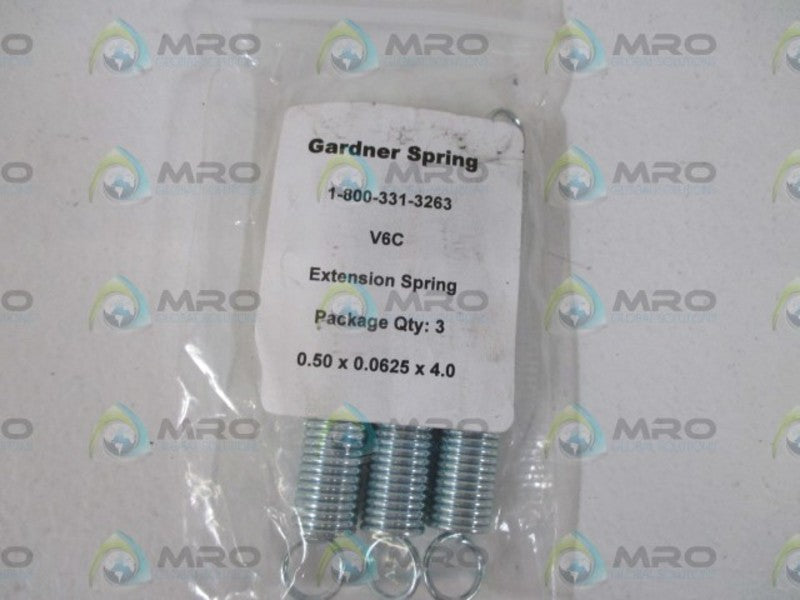 GARDNER SPRING V6C EXTENSION SPRING (3QTY.)*NEW IN A FACTORY BAG*