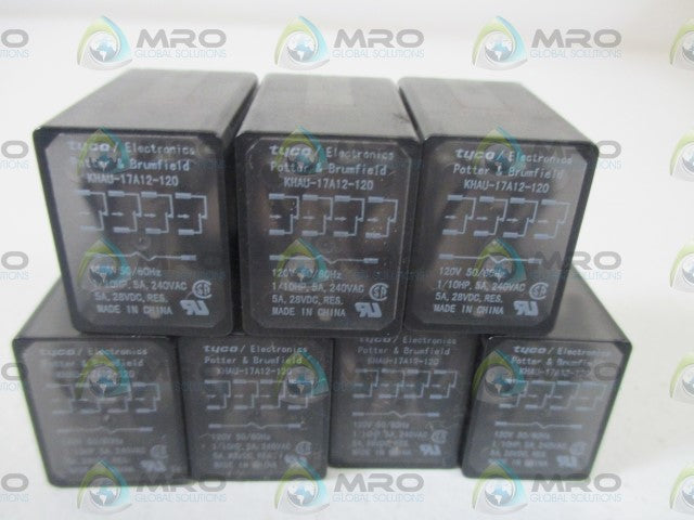LOT OF 7 TYCO KHAU-17A12-120 RELAY 120V *NEW NO BOX*
