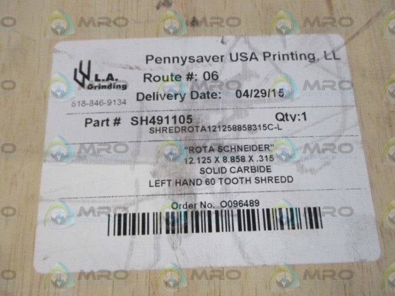 L.A. GRINDING SH491105 60 TOOTH SHRED * ORIGINAL PACKAGE *