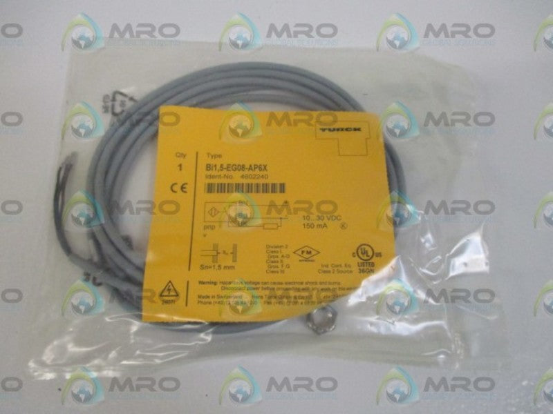 TURCK BI1,5-EG08-AP6X PROXIMITY SENSOR * NEW IN A FACTORY BAG *