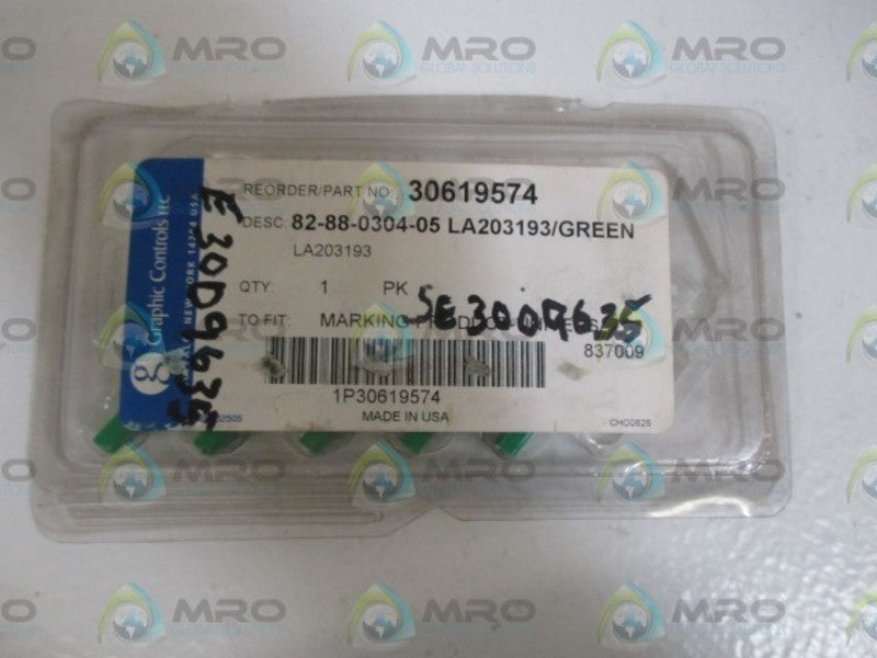 GRAPHIC CONTROLS 30619574 82-88-0304-05 LA203193/GREEN (5QTY.) * NEW *