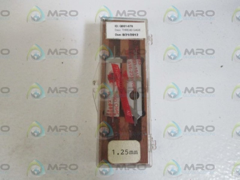 THREAD CHECK INC. Q001-078 THREAD GAGE 1.25MM * ORIGINAL PACKAGE *
