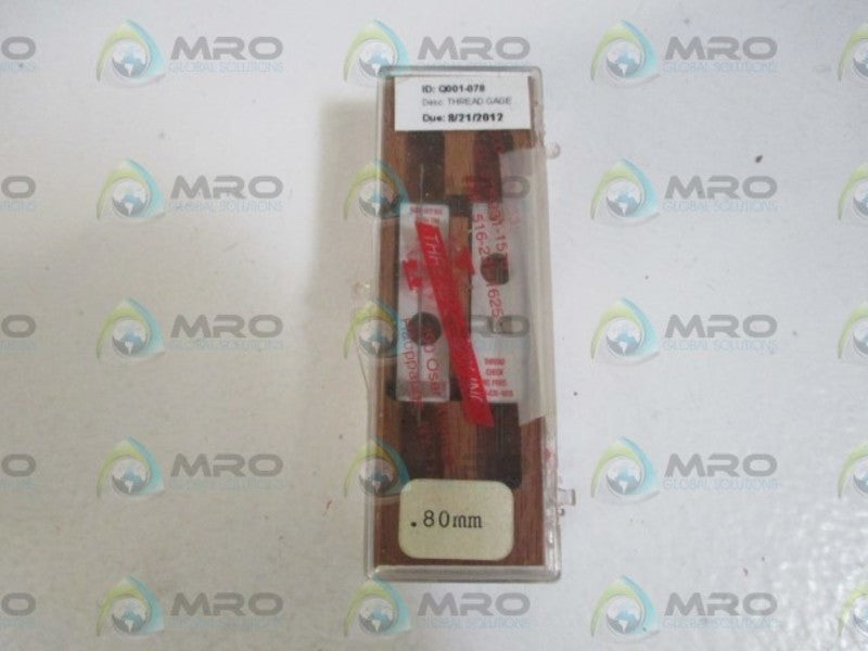 THREAD CHECK INC. Q001-078 THREAD GAGE .80MM * ORIGINAL PACKAGE *