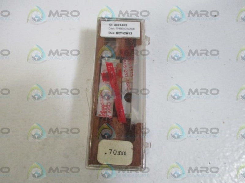 THREAD CHECK INC. Q001-078 THREAD GAGE .70MM * ORIGINAL PACKAGE *
