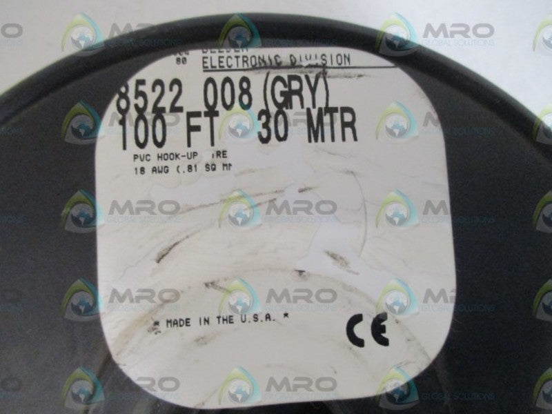 BELDEN 8522 008 CABLE (GRAY) 100FT 30MTR * ORIGINAL PACKAGE *