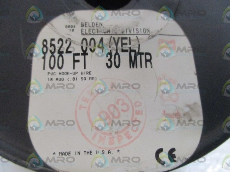 BELDEN 8522 004 CABLE (YELLOW) 100FT 30MTR * ORIGINAL PACKAGE *