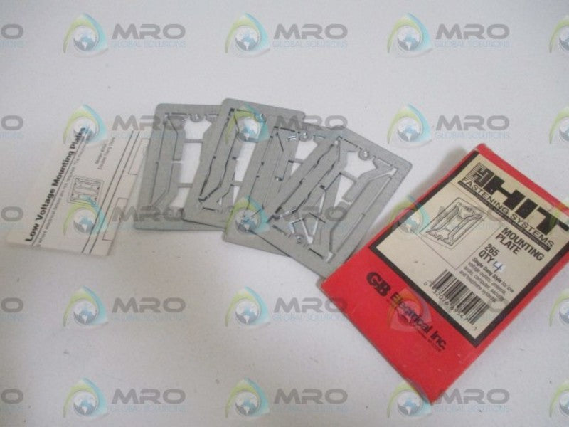 LOT OF 4 GB ELECTRICAL INC. 265 MOUNTING PLATE *ORIGINAL PACKAGE*