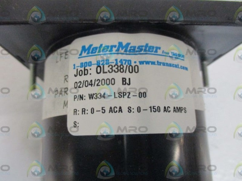 METTER MASTER W334-LSPZ-00 PANEL METER *NEW IN BOX*