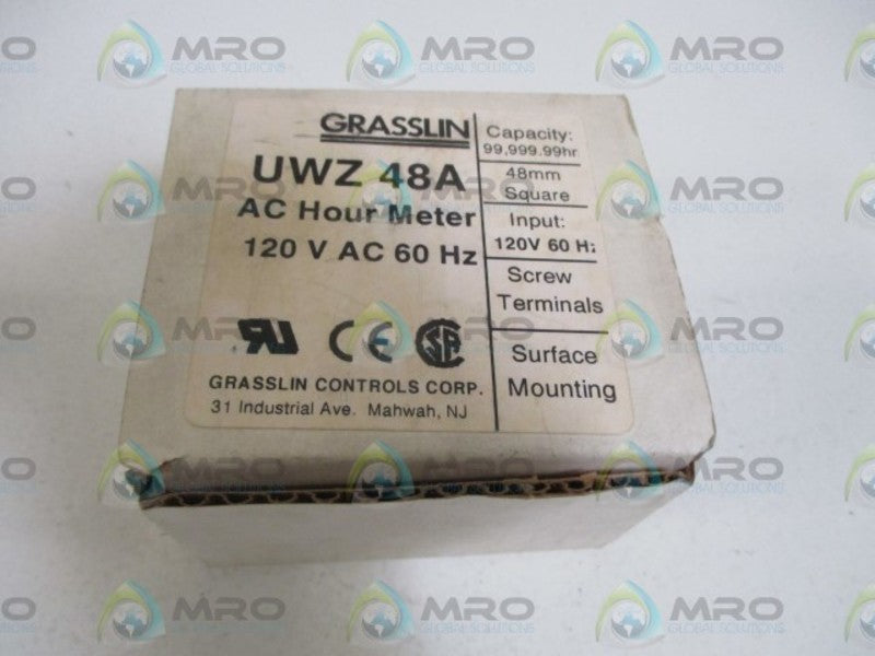 GRASSLIN UWZ 48A AC HOUR METER *NEW IN BOX*
