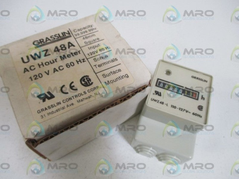 GRASSLIN UWZ 48A AC HOUR METER *NEW IN BOX*