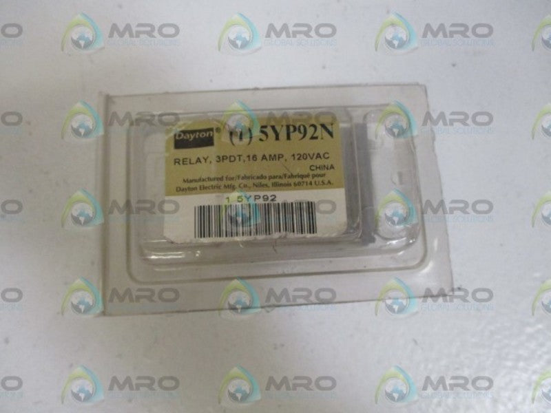 DAYTON 5YP92N RELAY * ORIGINAL PACKAGE *