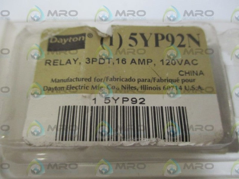 DAYTON 5YP92N RELAY * ORIGINAL PACKAGE *