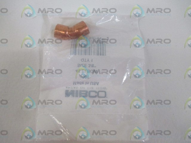 LOT OF 6 NIBCO 606 45-ELBOW SIZE 3/8" *NEW IN A FACTORY BAG*