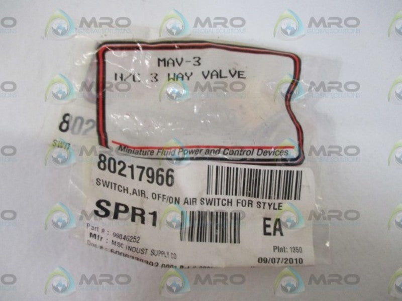 MSC IND. MAV-3 3-WAY VALVE * NEW IN A FACTORY BAG *