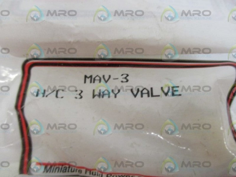MSC IND. MAV-3 3-WAY VALVE * NEW IN A FACTORY BAG *