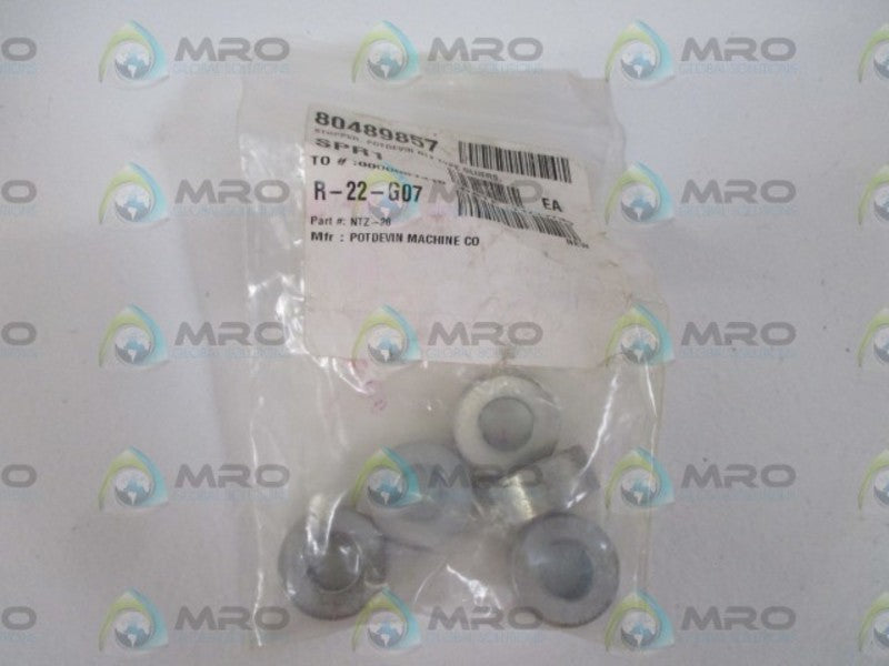 LOT OF 5 POTDEVIN MACHINE CO. NTZ-28 STOPPER *NEW IN A BAG*
