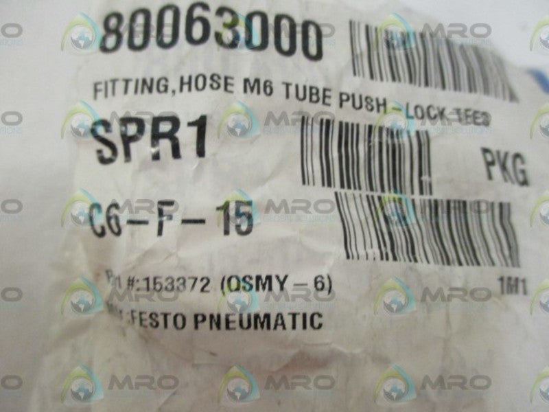 LOT OF 10 FESTO 153372 (QSMY-6) FITTING *NEW IN A BAG*