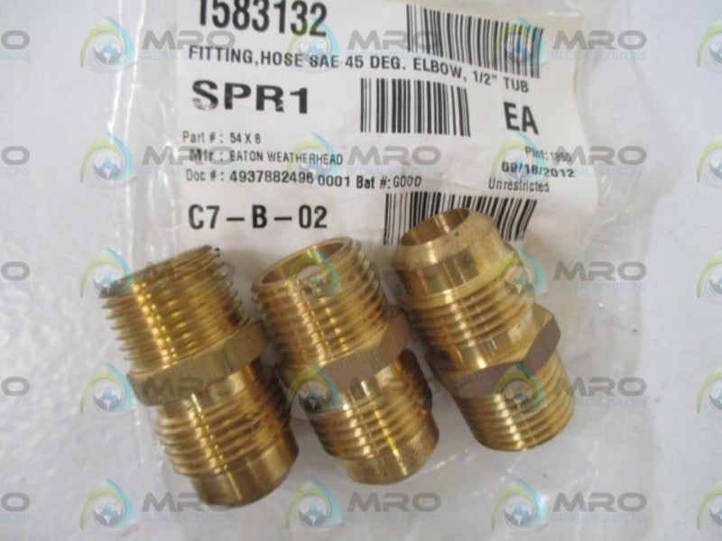 LOT OF 3 EATON 54X8 HOSE FITTING *NEW IN A BAG*