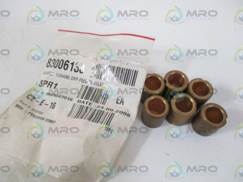 LOT OF 6 PEGASUS CORP. 210164 BUSHING ADAPTER *NEW IN A BAG*
