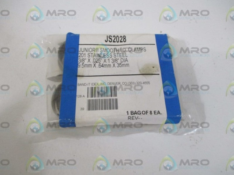 LOT OF 8 BAND-IT JS2028 JUNIOR SMOOTH I.D. CLAMPS *NEW IN A FACTORY BAG*