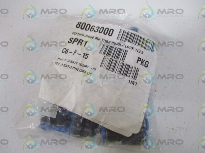 LOT OF 10 FESTO 153372 (QSMY-6) FITTING *NEW IN A FACTORY BAG*
