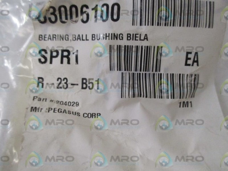 LOT OF 6 PEGASUS CORP. 204029 BALL BEARING BUSHING *NEW IN A BAG*