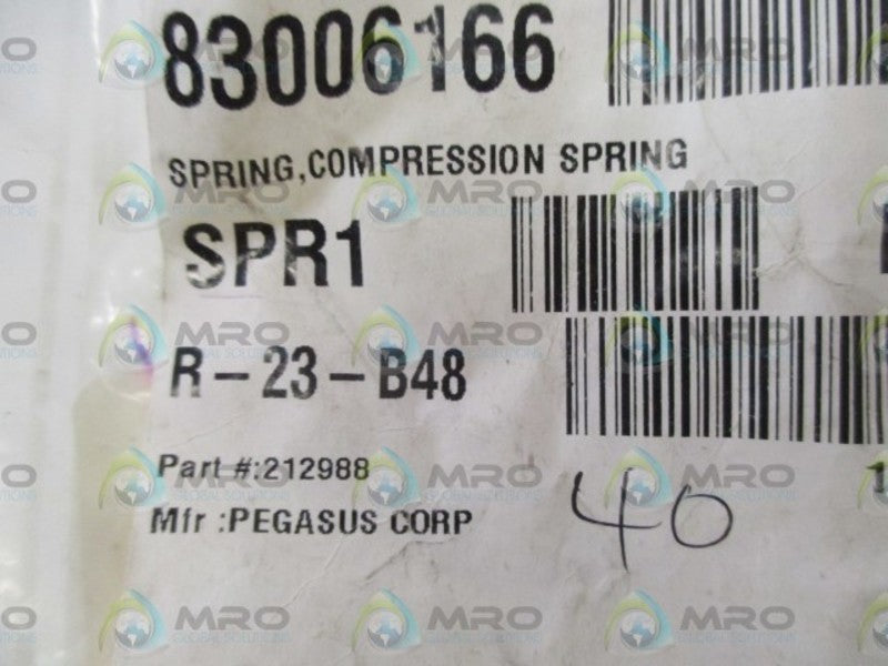 LOT OF 40 PEGASUS CORP. 212988 COMPRESSION SPRING *NEW IN A  BAG*