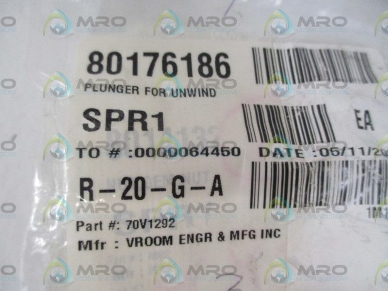 LOT OF 3 VROOM ENGR & MFG INC. 70V1292 PLUNGER FOR UNWIND *NEW IN A BAG*