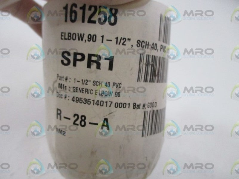 LOT OF 7 GENERIC 1-1/4" SCH 40PVC  ELBOW *NEW NO BOX*