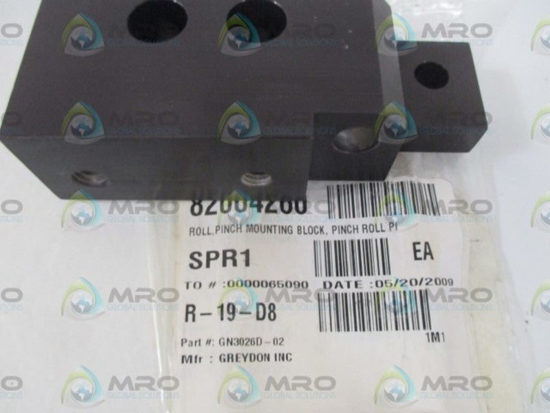 GREYDON INC. GN3026D-02 PINCH MOUTING BLOCK * NEW OUT OF A  BOX *