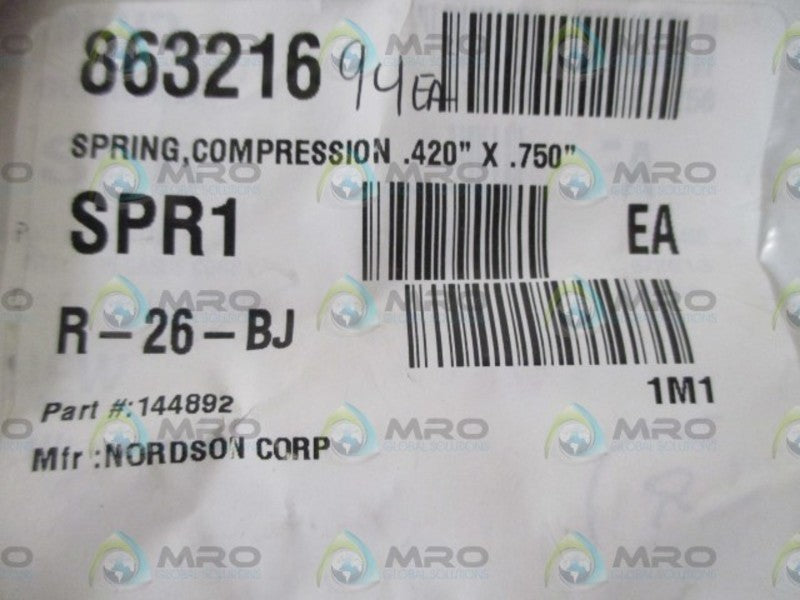 LOT OF 94 NORDSON 144892 SPRING * NEW IN A BAG *