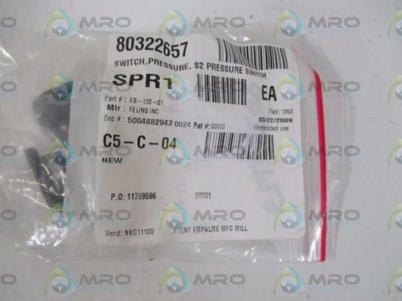 FELINS INC. EB-130-01 PRESSURE SWITCH * NEW IN A BAG *