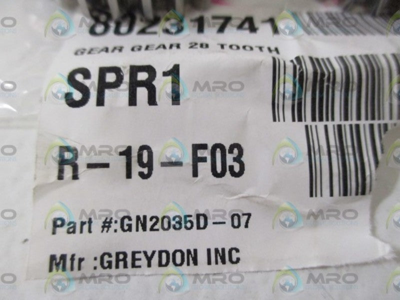 LOT OF 2 GREYDON GN2035D-07 GEAR *NEW NO BOX*