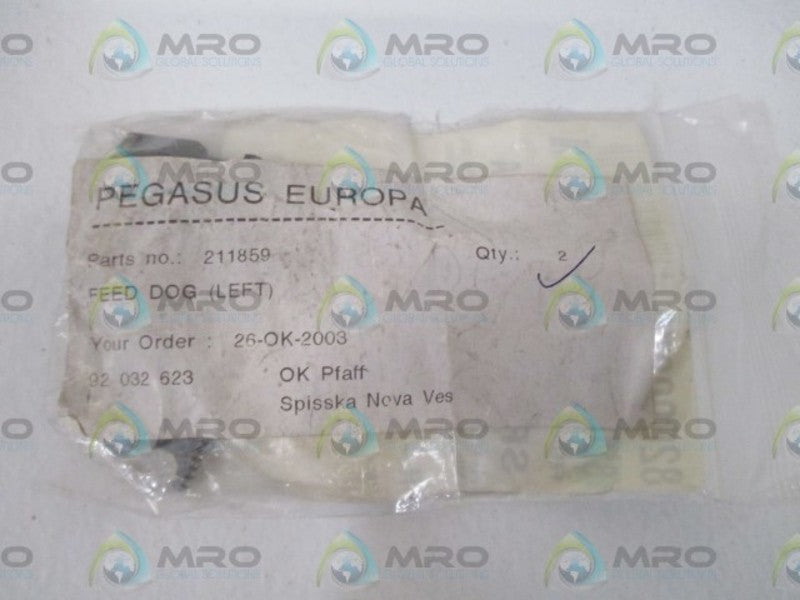 LOT OF 2 PEGASUS CORP. 211859 FEED DOG (LEFT) *NEW IN A BAG*