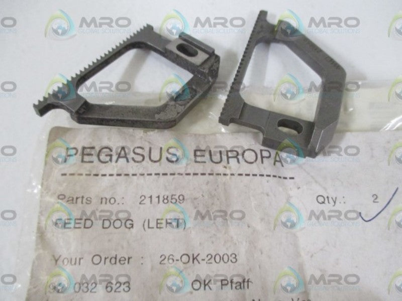 LOT OF 2 PEGASUS CORP. 211859 FEED DOG (LEFT) *NEW IN A BAG*
