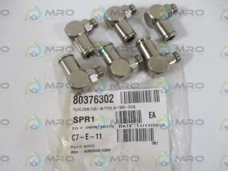 LOT OF 6 NORDSON 462975 PLUG *NEW IN A BAG*