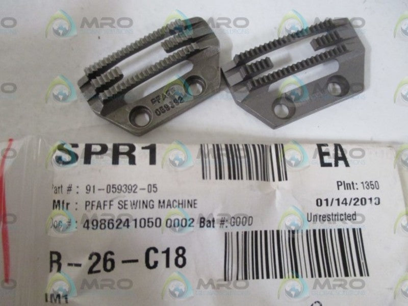 LOT OF 2 PFAFF 91-059392-05 SUPPORTING SHEET BLOCK *NEW IN A BAG*