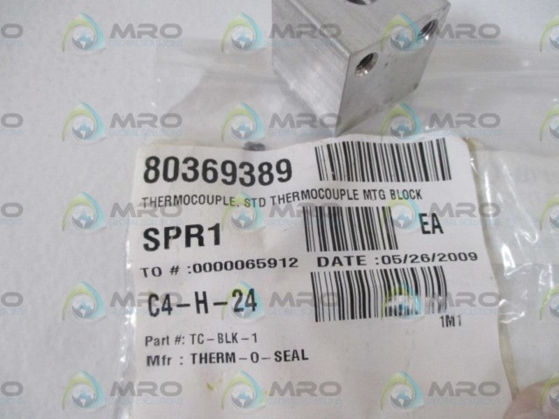 THERM-O-SEAL TC-BLK-1 THERMOCOUPLE MTG BLOCK * NEW IN A BAG *
