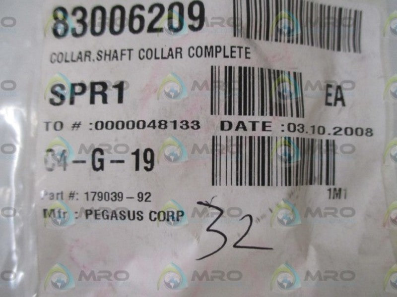 LOT OF 32 PEGASUS CORP. 179039-92 SHAFT COLLAR*NEW IN A BAG*