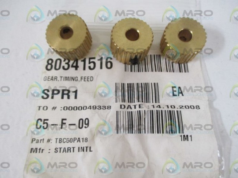 LOT OF 3 START INTL. TBC50PA18 FEED TIMING GEAR *NEW IN A BAG*