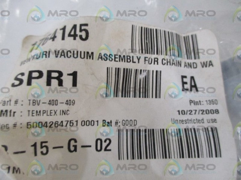 TEMPLEX INC. TBV-400-409 VACUUM ASSY. * NEW IN A BAG *